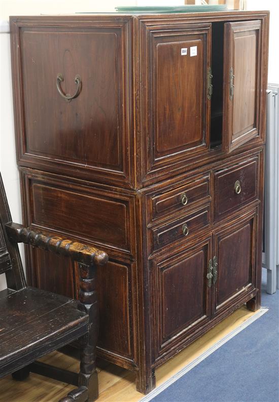 A Chinese hardwood cupboard, H.133cm